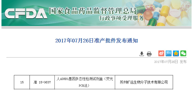 喜讯！苏州鸿运国际生物ADRB1项目喜获Ⅲ类医疗器械注册证!